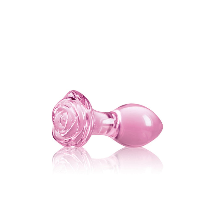 Crystal Rose Glass Anal Plug Pink