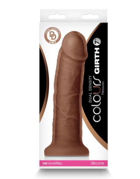 Colours Dual Density Girth 7 In. Dildo Brown