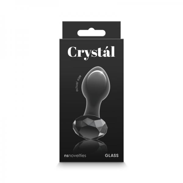 Crystal Gem Glass Anal Plug Black