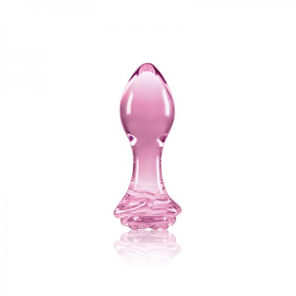 Crystal Rose Glass Anal Plug Pink