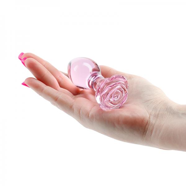 Crystal Rose Glass Anal Plug Pink