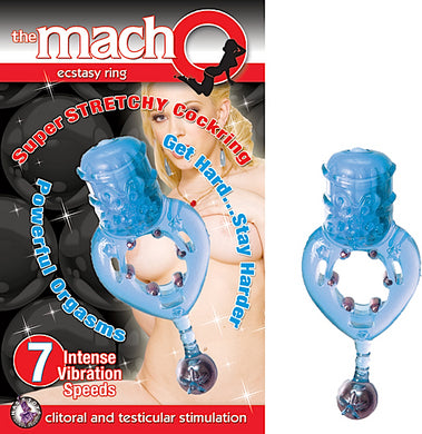 The Macho Ecstacy Ring 7 Speed Vibrating Cockring Blue