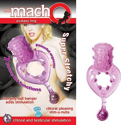 The Macho Ecstacy Ring 7 Speed Vibrating Cockring Purple