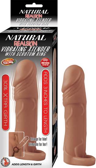 Natural Realskin Vibrating Xtender With Scrotum Ring