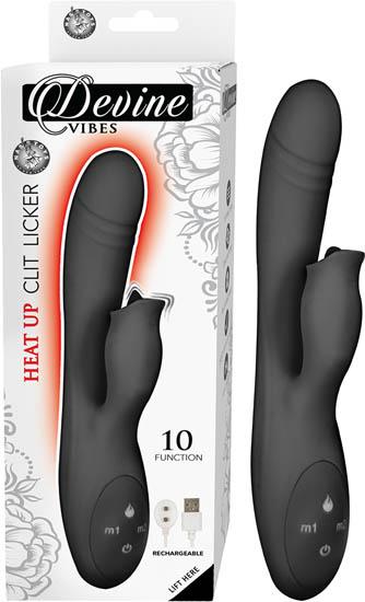 Devine Vibes Heat Up Clit Licker-Black