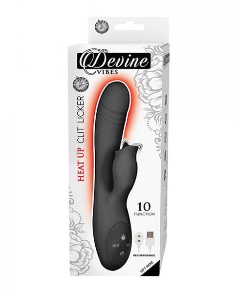 Devine Vibes Heat Up Clit Licker-Black