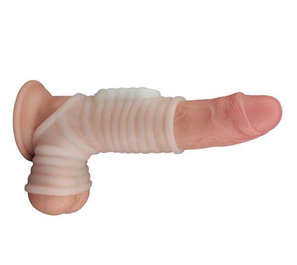 Vibrating Power Sleeve Ribbed Fit Wht