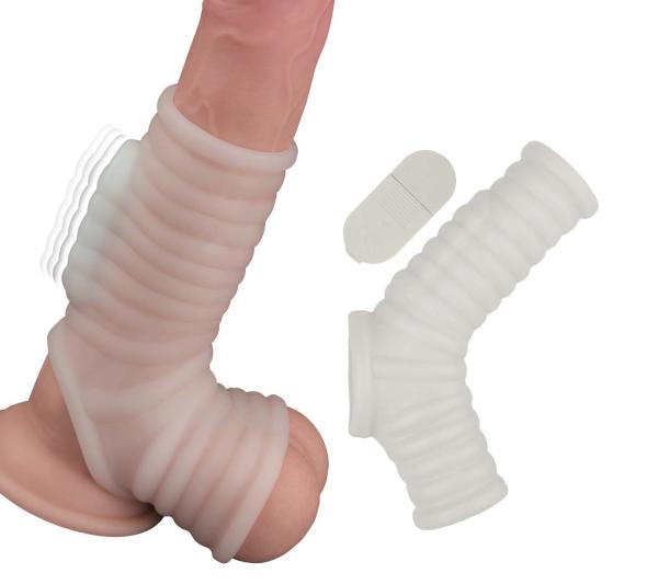 Vibrating Power Sleeve Ribbed Fit Wht