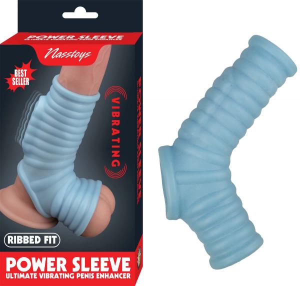 Vibrating Power Sleeve Ribbed Fit Blu