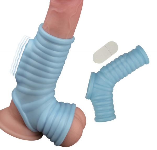 Vibrating Power Sleeve Ribbed Fit Blu