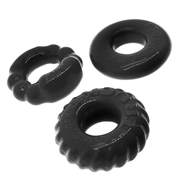 Oxballs Bonemaker 3-pack Boner Cockring Kit Flextpr Black