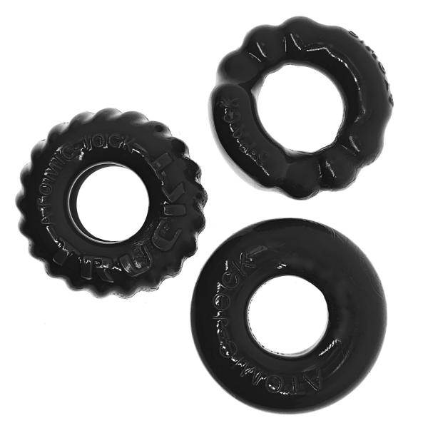 Oxballs Bonemaker 3-pack Boner Cockring Kit Flextpr Black