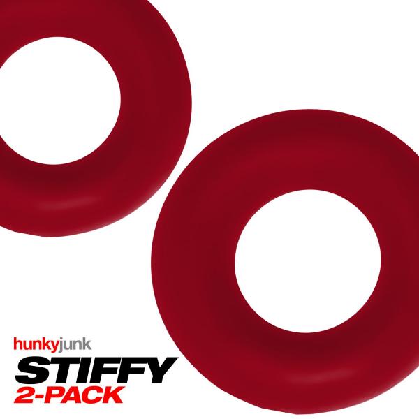 Oxballs Stiffy 2-pack Bulge Cockrings Silicone Tpr Cherry Ice