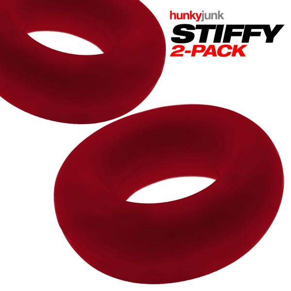 Oxballs Stiffy 2-pack Bulge Cockrings Silicone Tpr Cherry Ice