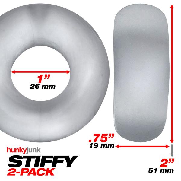 Oxballs Stiffy 2-pack Bulge Cockrings Silicone Tpr Clear Ice