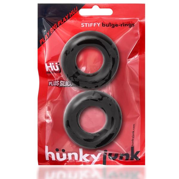 Oxballs Stiffy 2-pack Bulge Cockrings Silicone Tpr Tar Ice