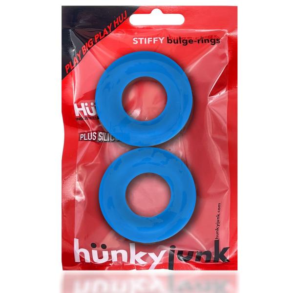 Oxballs Stiffy 2-pack Bulge Cockrings Silicone Tpr Teal Ice