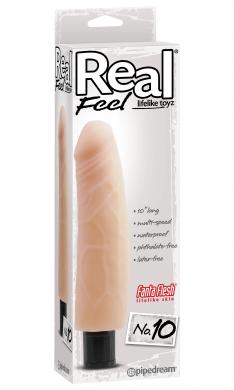Real Feel Lifelike Toyz No 10 Vibrating Dildo Beige