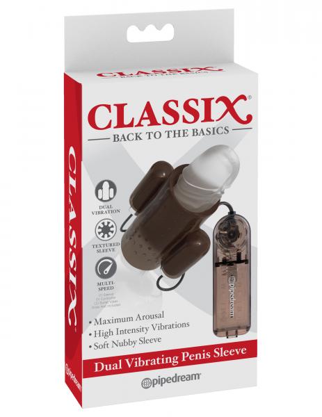 Dual Vibrating Penis Sleeve - Smoke