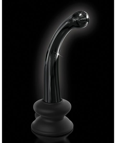 Icicles No. 87 - Glass Suction Cup G-spot Wand - Black