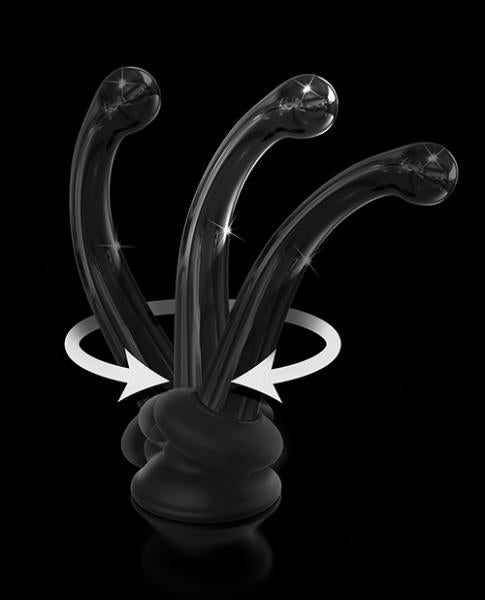 Icicles No. 87 - Glass Suction Cup G-spot Wand - Black