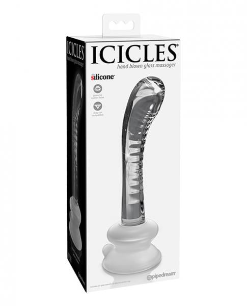 Icicles No. 88 - Glass Suction Cup G-spot Wand - Clear