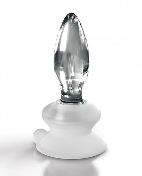 Icicles No. 91 - Glass Suction Cup Anal Plug - Clear