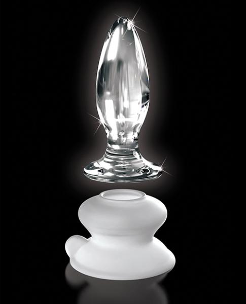 Icicles No. 91 - Glass Suction Cup Anal Plug - Clear