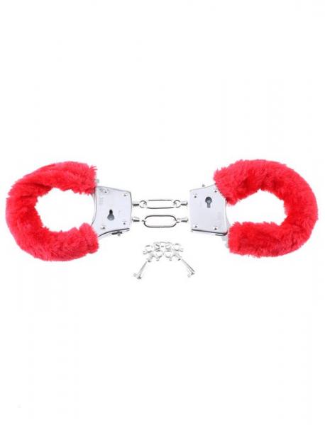 Ff Beginner Furry Cuffs Red