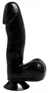 Basix Rubber Works - 6.5 Inch Dong With Suction Cup - Black