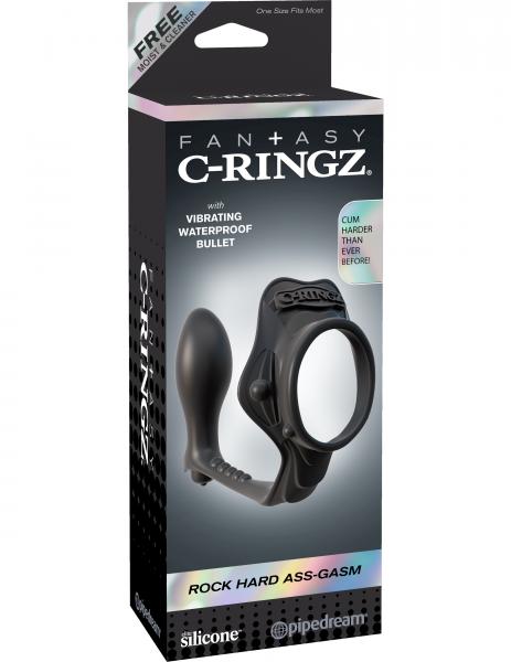 Rock Hard Ass Gasm Vibrating Ring - Black
