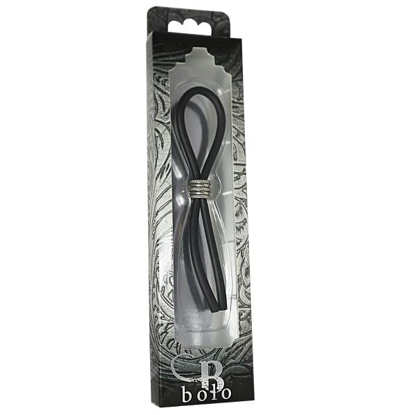 Bolo Lasso & Grooved Stainless Steel Slider Black