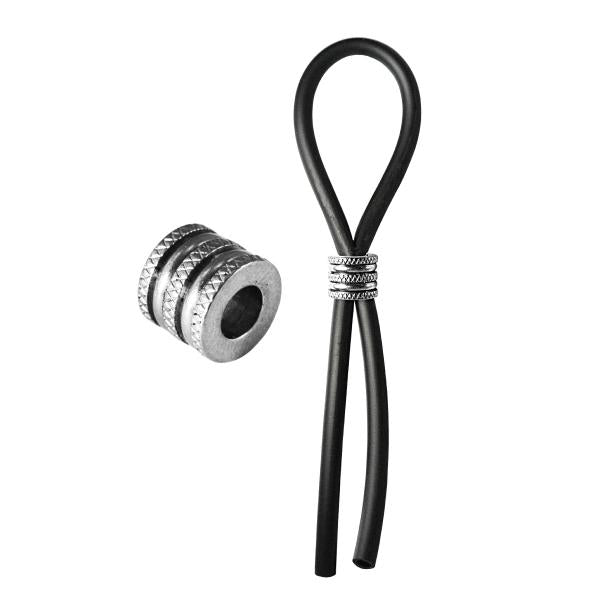 Bolo Lasso & Grooved Stainless Steel Slider Black