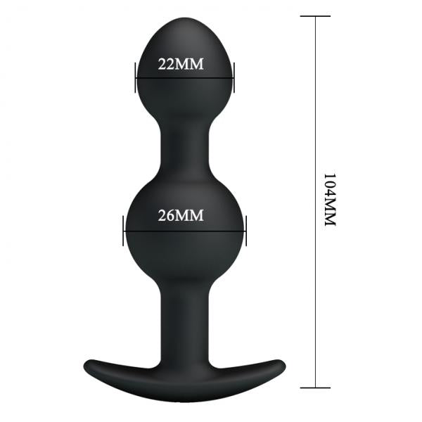 Pretty Love 4.05 inches Silicone Anal Plug with Ball Black
