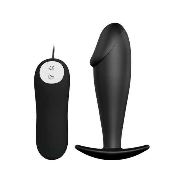 Pretty Love Vibrating Penis Shaped Butt Plug Black