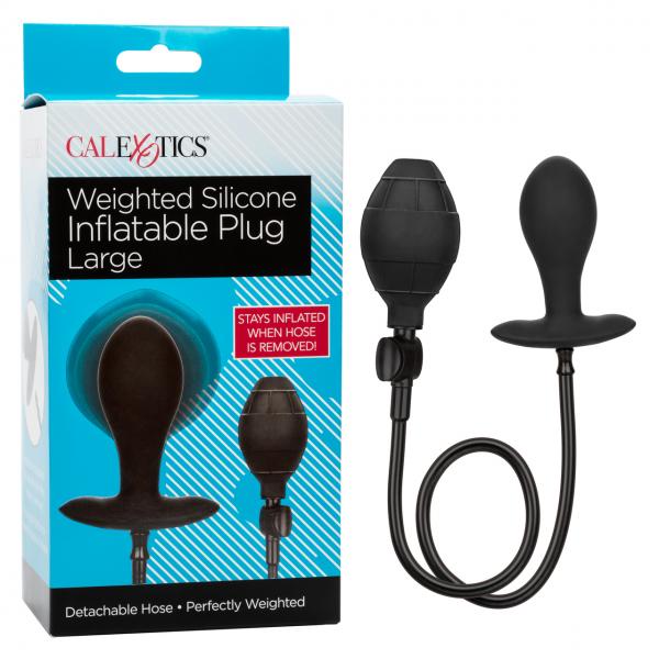Weighted Silicone Inflate Plug Lg Black