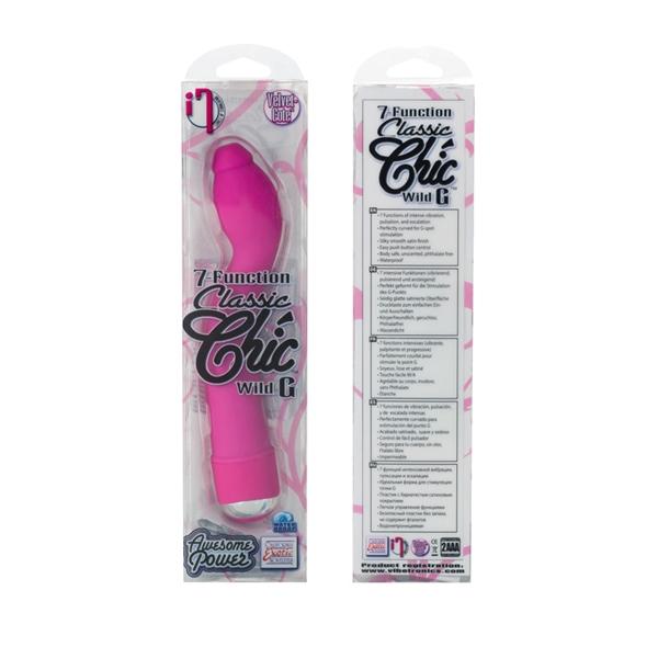 7 Function Classic Chic Wild G Velvet Cote Vibrator Waterproof Pink 6.25 Inch