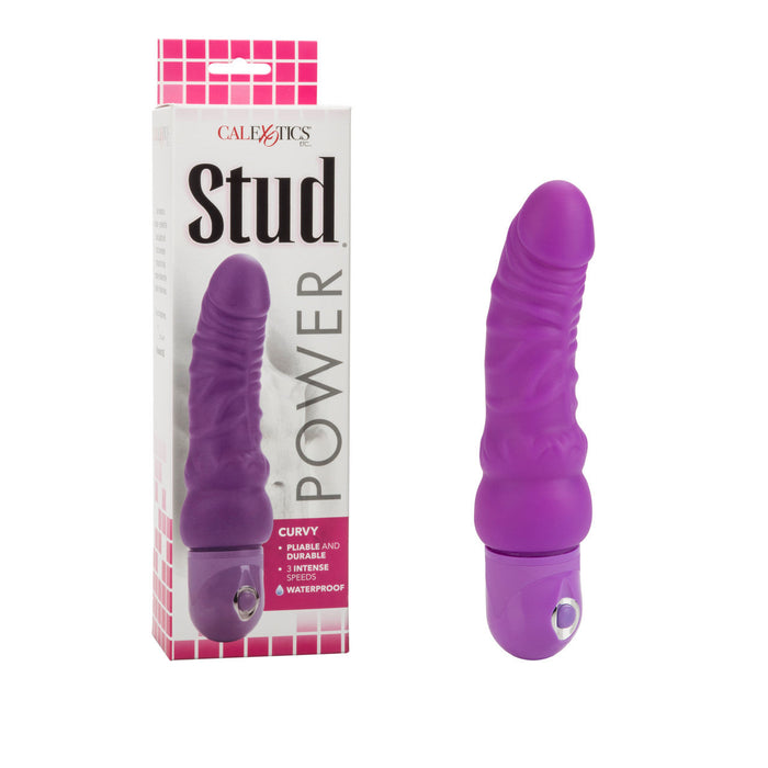 Waterproof Power Stud Curvy Dong - Purple
