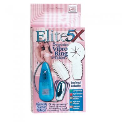 Elite 5X 5 Function Vibro Ring Tickler Blue