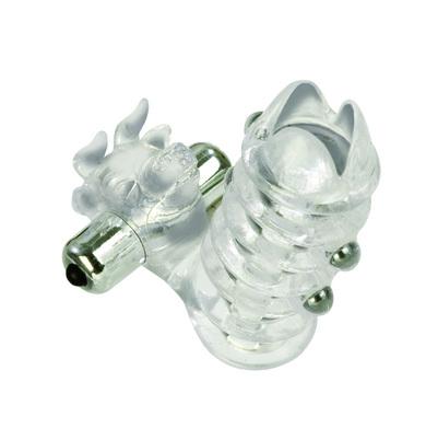 El Toro Enhancer With Beads With Removable Stimulator Waterproof 3.5 Inch Clear