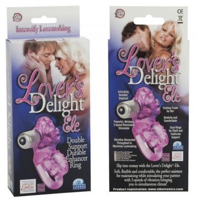 Lovers Delight Ele Double Support Enhancer Ring With Removable 3 Speed Stimulator Purple