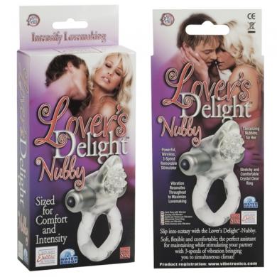 Lovers Delight Nubby With Removable 3 Speed Stimulator Clear