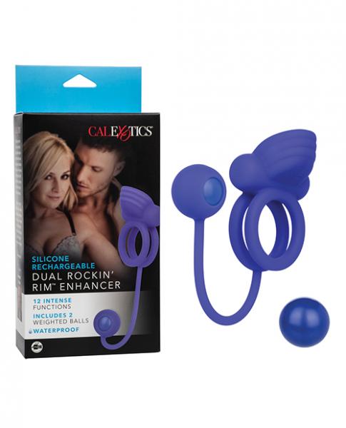 Dual Rockin Rim Enhancer Purple Vibrating Cock Ring