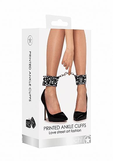 Ouch! Printed Ankle Cuffs - Love Street Art Fasion - Black