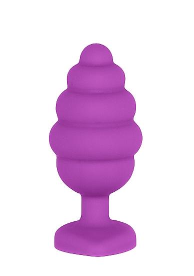 Ouch! Large Ribbed Diamond Heart Plug