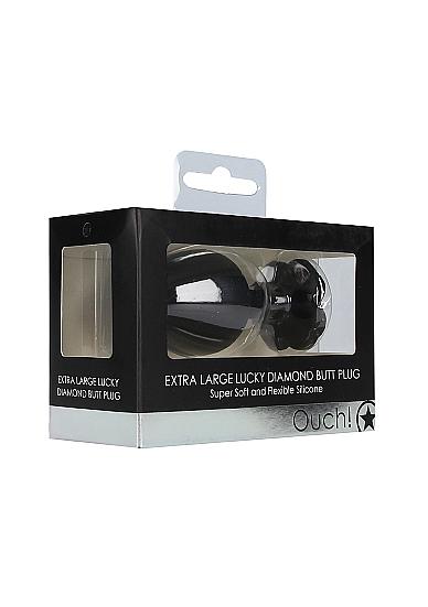 Ouch! Extra Large Lucky Diamond Butt Plug - Black