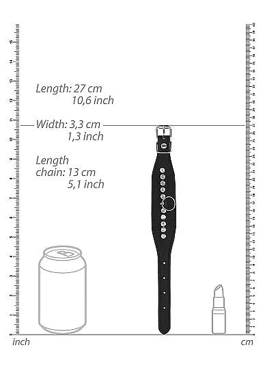 Ouch Diamond Studded Wrist Cuffs - Black