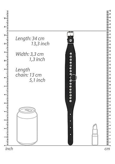 Ouch Diamond Studded Ankle Cuffs - Black