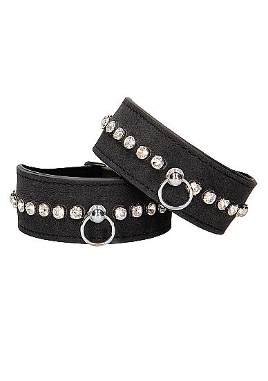 Ouch Diamond Studded Ankle Cuffs - Black