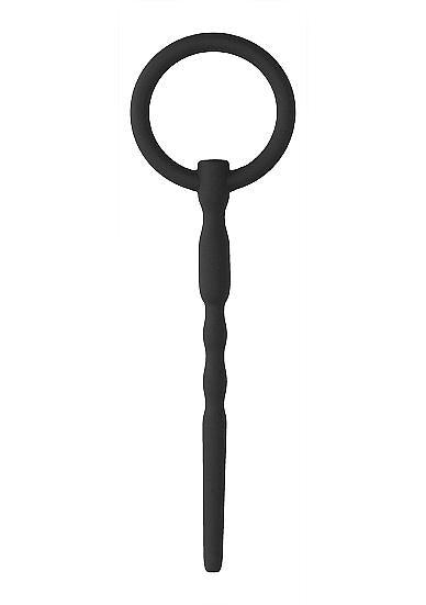 Ouch! Urethral Sounding - Silicone Plug - Black - 7 Mm